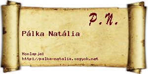 Pálka Natália névjegykártya